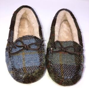 LAMO WOMEN'S BRITAIN plaid SLIPPER MOCCASIN size 7